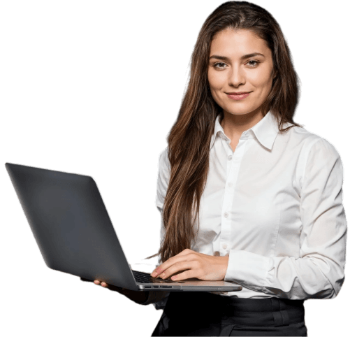 Professional woman working on laptop