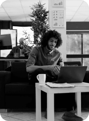 Man working on laptop